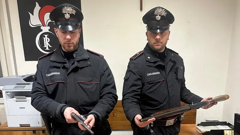 Alcune delle armi sequestrate