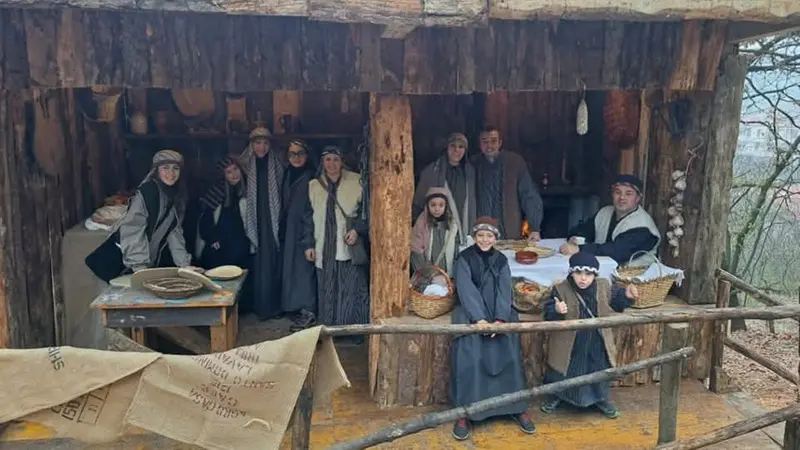 Alcuni figuranti del presepe vivente di Nuvolera