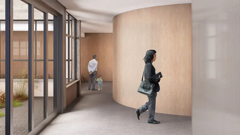 I nuovi spazi avranno ampie vetrate