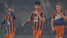 La delusione a fine gara: da sinistra Di Molfetta, Leporini e Sorensen - Foto New Reporter © www.giornaledibrescia.it