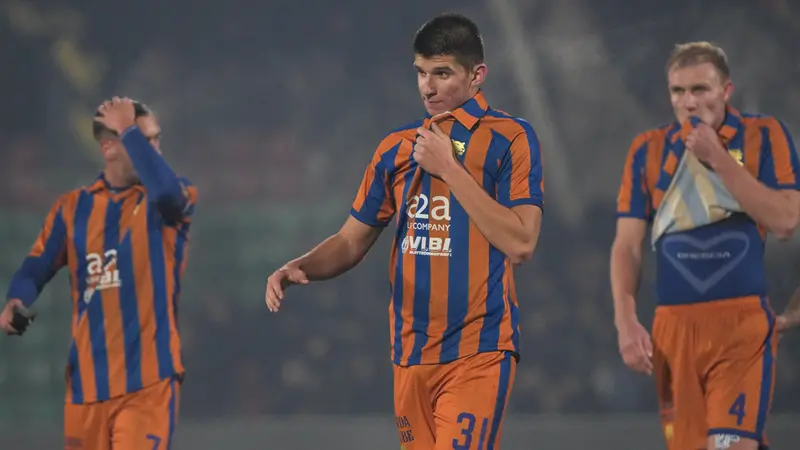 La delusione a fine gara: da sinistra Di Molfetta, Leporini e Sorensen - Foto New Reporter © www.giornaledibrescia.it