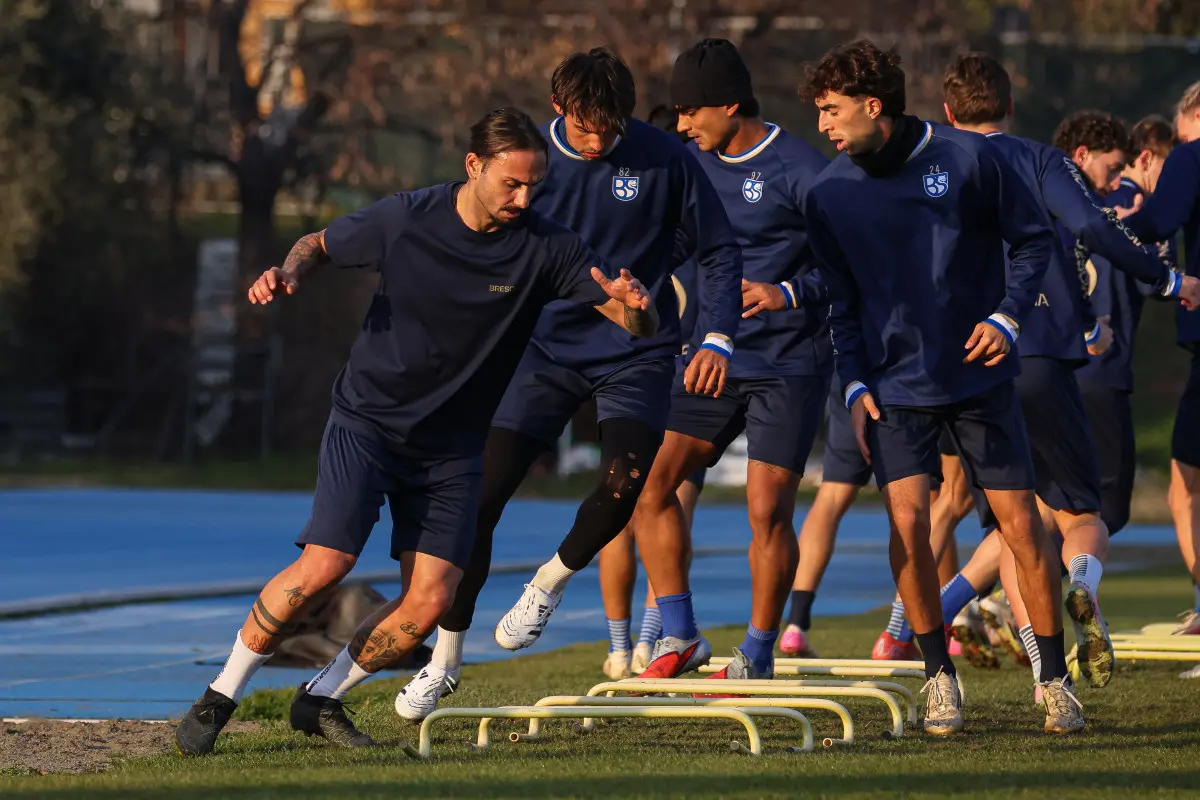 Sport Calcio Salò Serie C Primo allenamento Eugenio Corini all’Union Brescia nella foto un momento dell’allenamento 11/12/2025 nicoli@newreporter