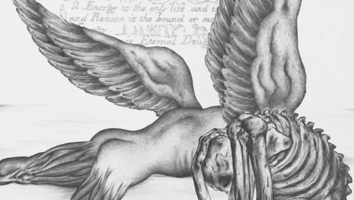 Dedicated to William Blake (1983), grafite su carta - Bertelli