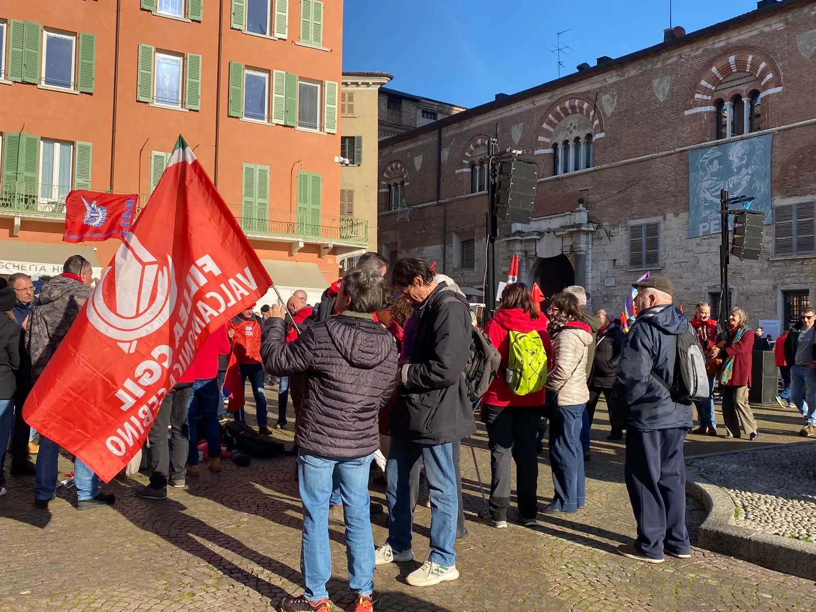 Il corteo della Cgil in piazza Paolo VI