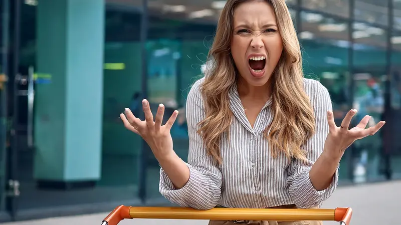 Una donna perde la pazienza fuori dal supermecato