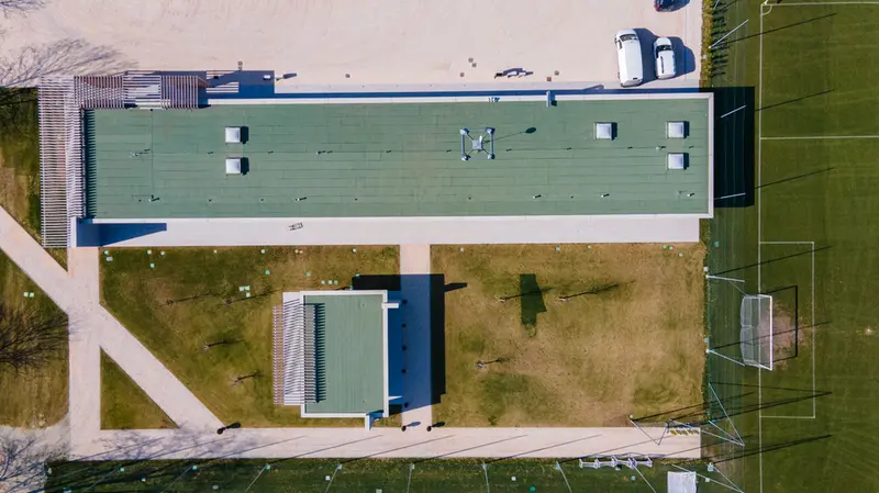 Veduta aerea del centro sportivo di Torbole Casaglia - New Reporter © www.giornaledibrescia.it