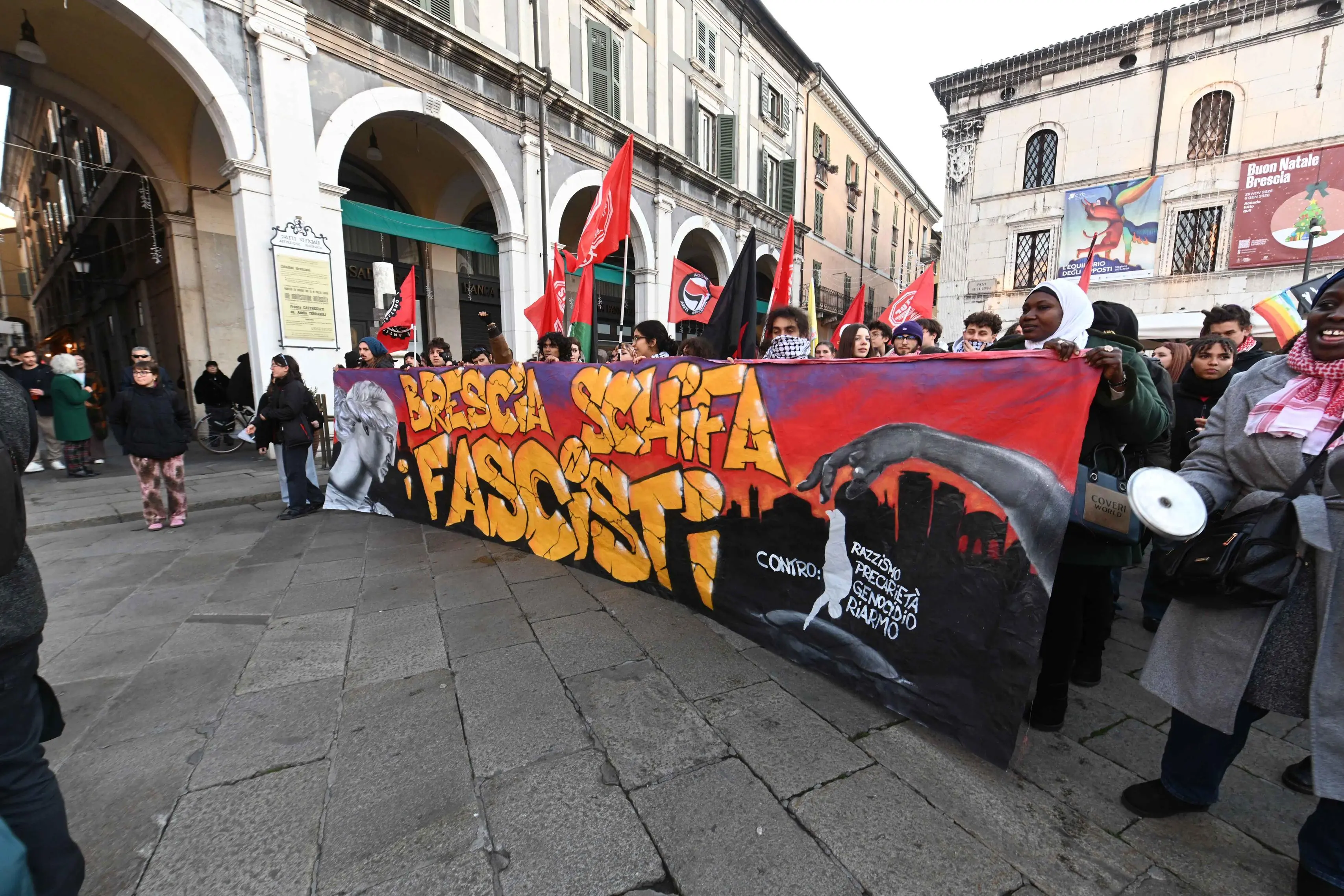 CRONACA BRESCIA PRESIDIO MG47 CONTRO REMIGRAZIONE PER CARINI 13-12-2025 MARCO ORTOGNI/ GIOVANNI BENINI NEW EDEN GROUP