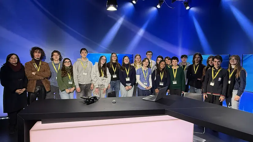 Gli studenti del Pcto nello studio del Tg di Teletutto