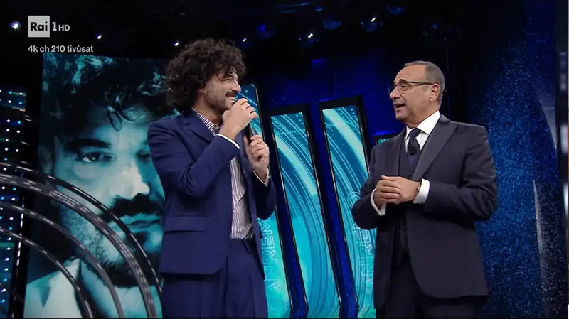 Francesco Renga con Carlo Conti - © www.giornaledibrescia.it