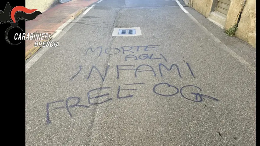 Una delle scritte fatte dalla baby gang