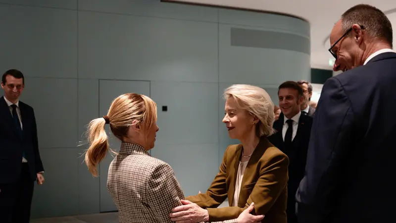 Giorgia Meloni e Ursula von der Leyen - Foto Ansa © www.giornaledibrescia.it