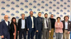 Il presidente di Cna Brescia, Giordano Apostoli, con la sua squadra © www.giornaledibrescia.it