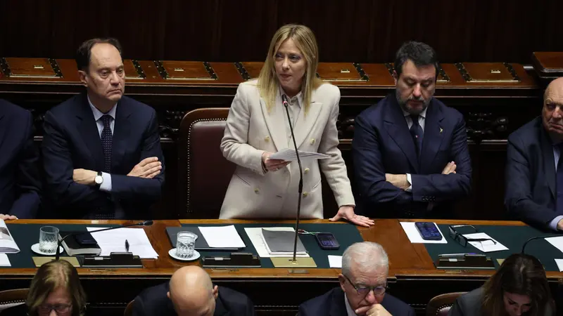 Giorgia Meloni alla Camera - Foto Ansa/Massimo Percossi © www.giornaledibrescia.it