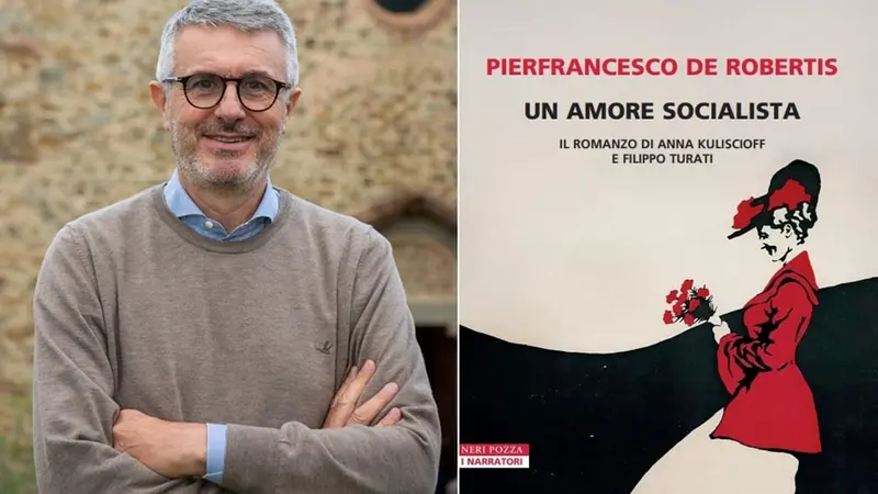 Pierfrancesco De Robertis e la copertina del romanzo