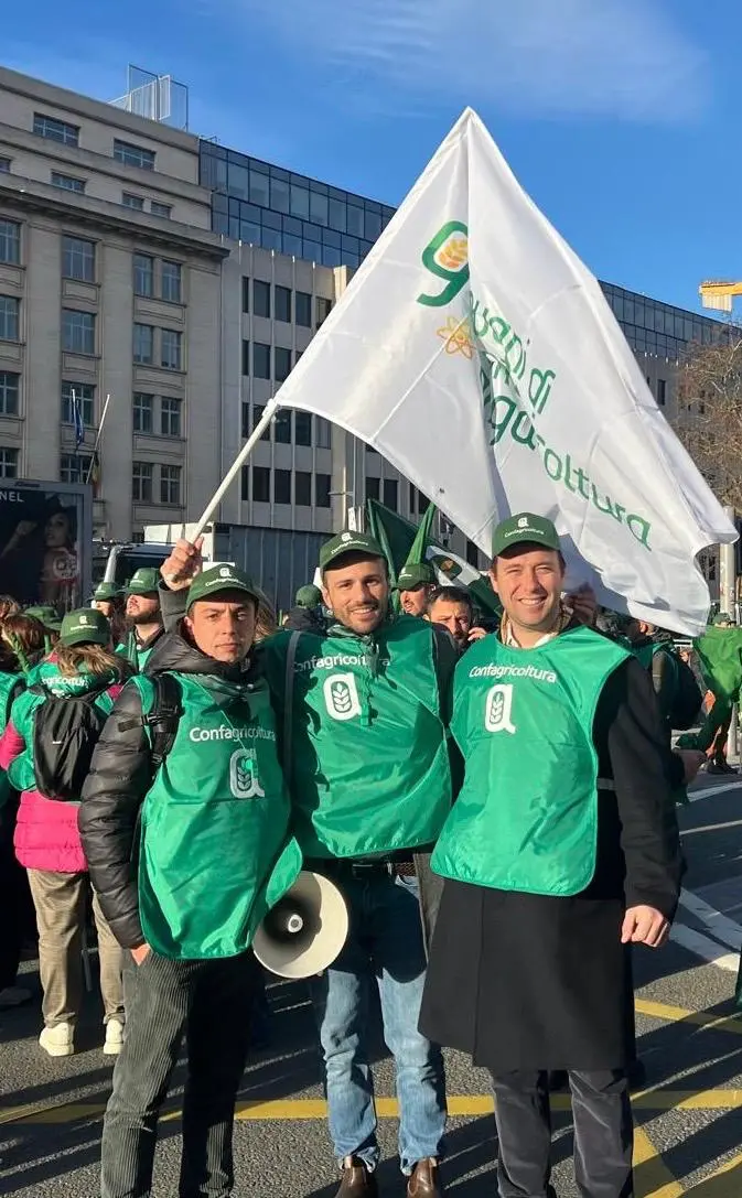 Confartigianato Brescia alla protesta degli agricoltori a Bruxelles