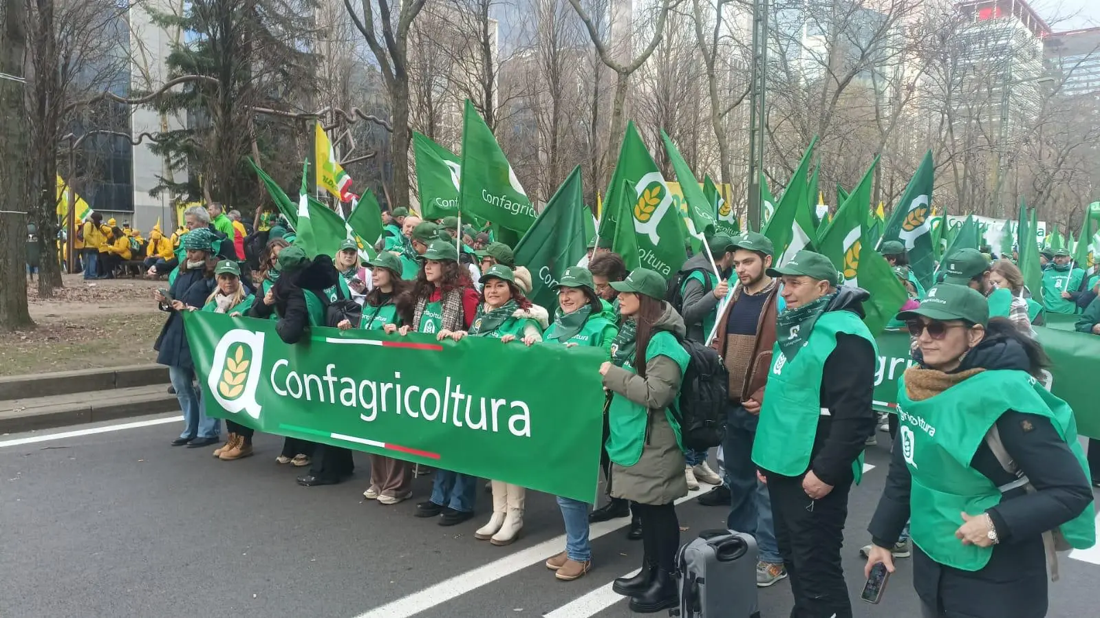 Confartigianato Brescia alla protesta degli agricoltori a Bruxelles