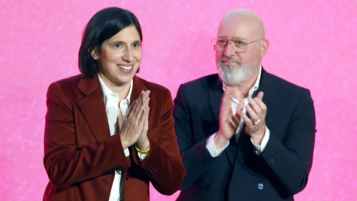 Elly Schlein e Stefano Bonaccini - Foto Ansa © www.giornaledibrescia.it