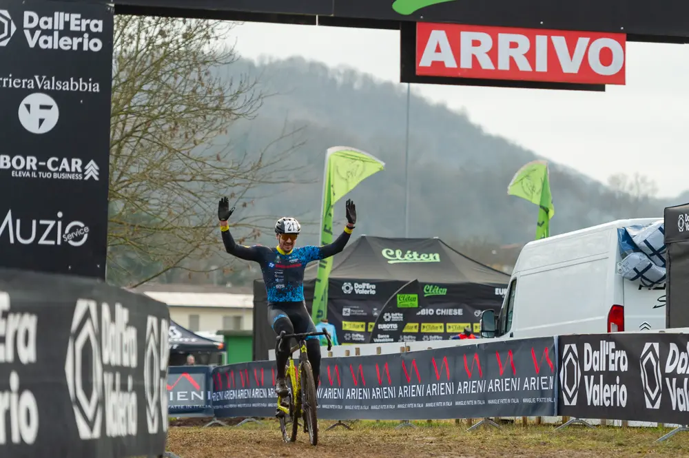 SPORT CICLISMO SABBIOCHIESE OPEN + MASTER 1 CLETEN CICLOCROSS nella foto ARRIVO DI LANFREDI 20/12/2025 mazzocchi@newreporter