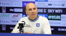 Eugenio Corini durante la conferenza stampa