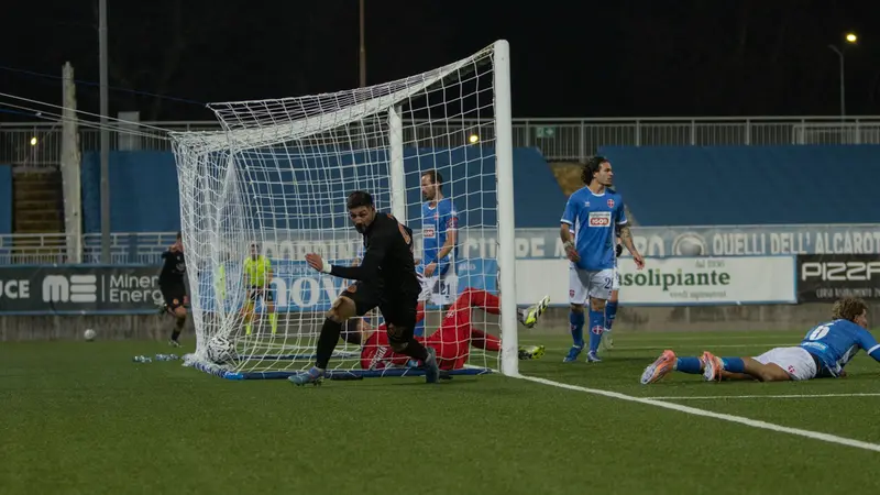 L'esultanza di Bertoli dopo il gol - Foto Francesca Fusari