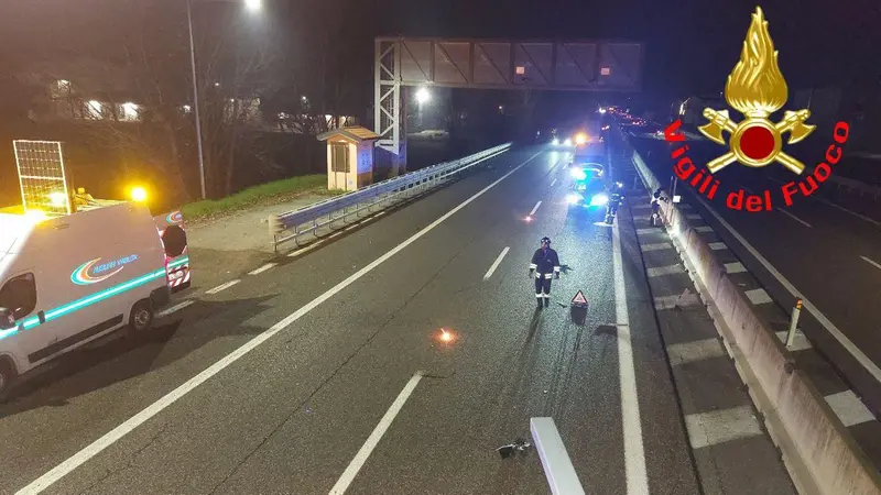 L'intervento dei Vigili del fuoco in A35 - Sala stamap Vvf