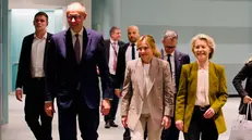 Merz, Meloni e von der Leyen - Foto Ansa © www.giornaledibrescia.it