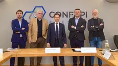 Da sinistra Leonardo Iezzi, Enea Filippini, Pierluigi Cordua, Davide Guerini e Raffaello Castagna