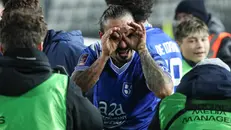 L'esultanza di Silvestri - Foto New Reporter Nicoli © www.giornaledibrescia.it