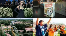 Da sinistra, in alto: Vittoria Ceretti, Labubu, Gardaland e Baggio
