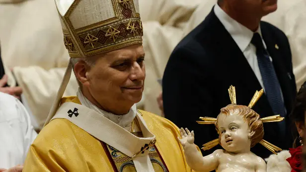 Pope Leo XIV presides over a Holy Midnight Mass for the Solemnity of the Nativity of the Lord, in St. Peter's Basilica, Vatican City, 24 December 2025. ANSA/GIUSEPPE LAMI