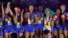 Anna Danesi festeggia il Mondiale con le compagne