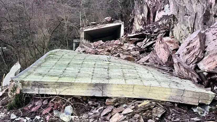 Il luogo della frana a Sonvico - © www.giornaledibrescia.it