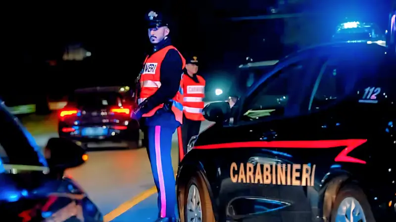 Un posto di blocco dei carabinieri