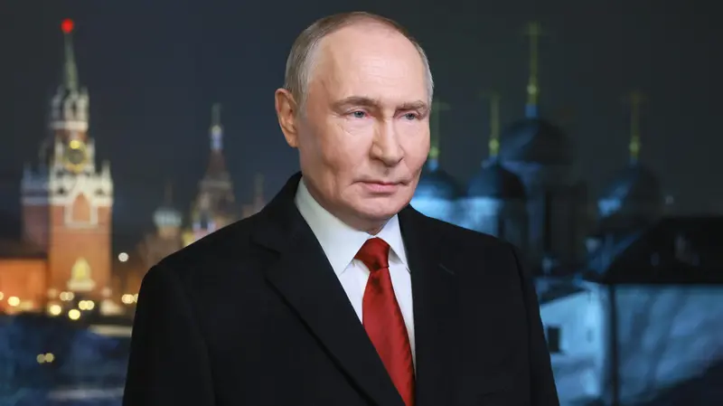 Vladimir Putin durante il tradizionale messaggio di buon anno - Foto Ansa © www.giornaledibrescia.it