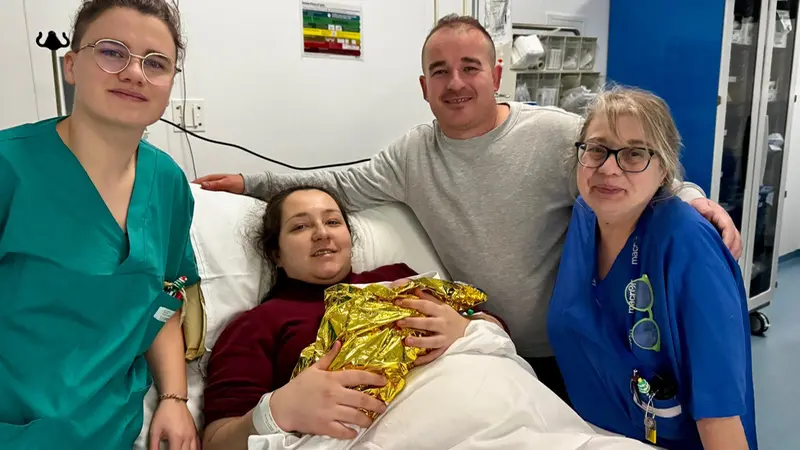 Alvin con mamma Monika e papà Albano