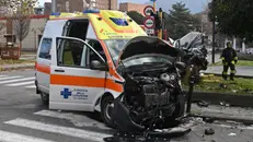 Via Oberdan, incidente tra ambulanza e automobile