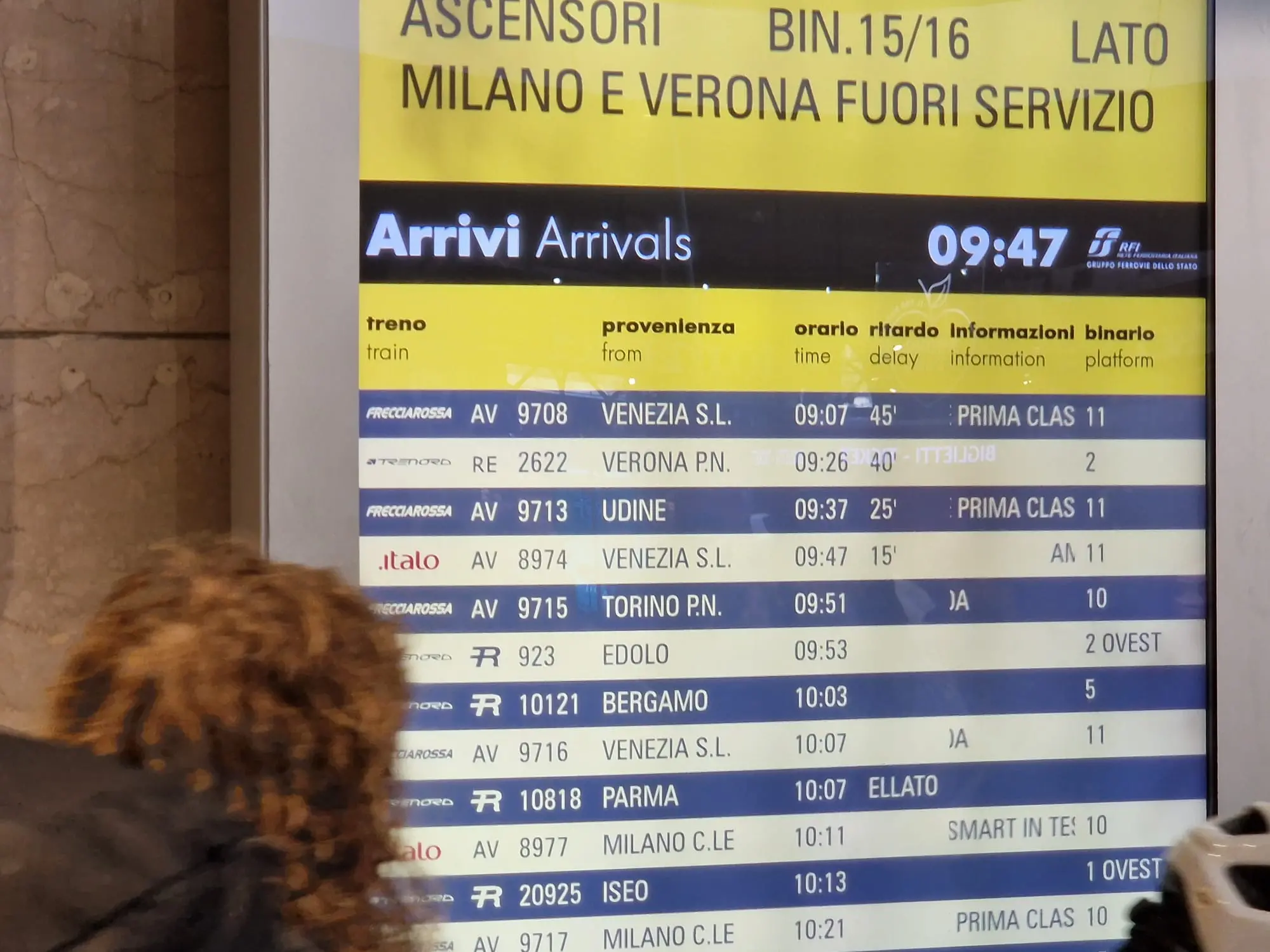 Disagi alla stazione ferroviaria di Brescia