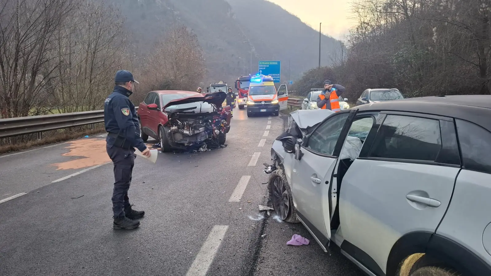 L'incidente stradale a Barghe