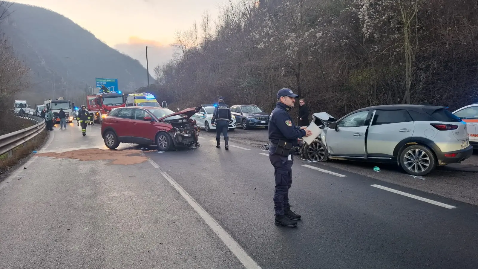 L'incidente stradale a Barghe