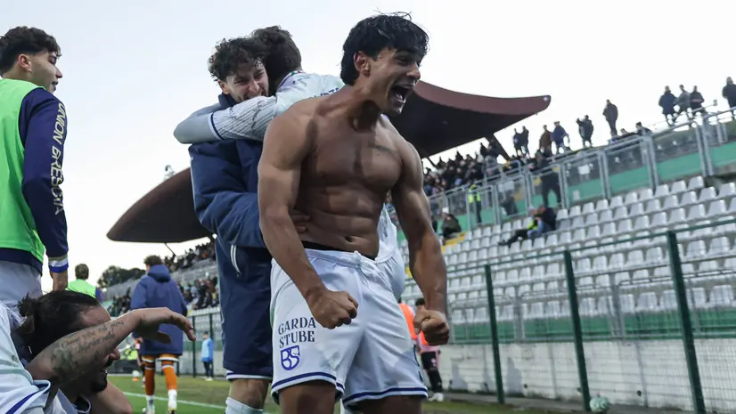 L'esultanza di Cazzadori - Foto New Reporter Nicoli © www.giornaledibrescia.it