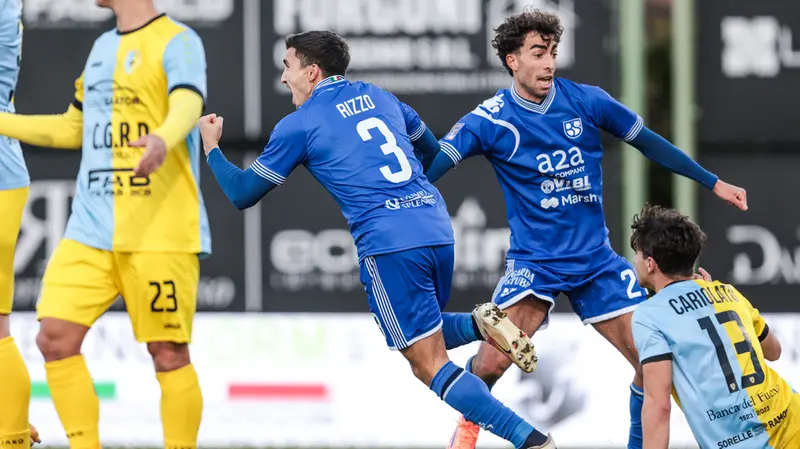 L'esultanza di Rizzo dopo il gol - Foto New Reporter Comincini © www.giornaledibrescia.it