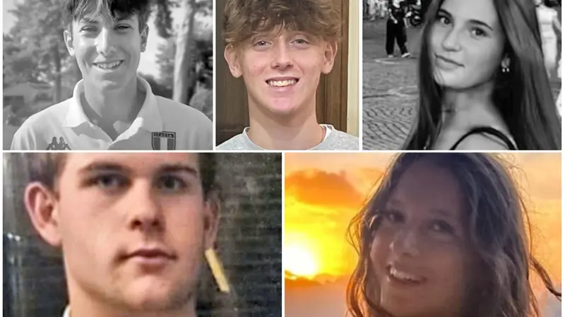 Le sei giovani vittime italiane - Ansa © www.giornaledibrescia.it