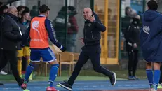 L'esultanza di Corini ad Arzignano - Foto New Reporter Comincini © www.giornaledibrescia.it