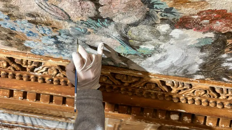 Un dettaglio del restauro - © www.giornaledibrescia.it