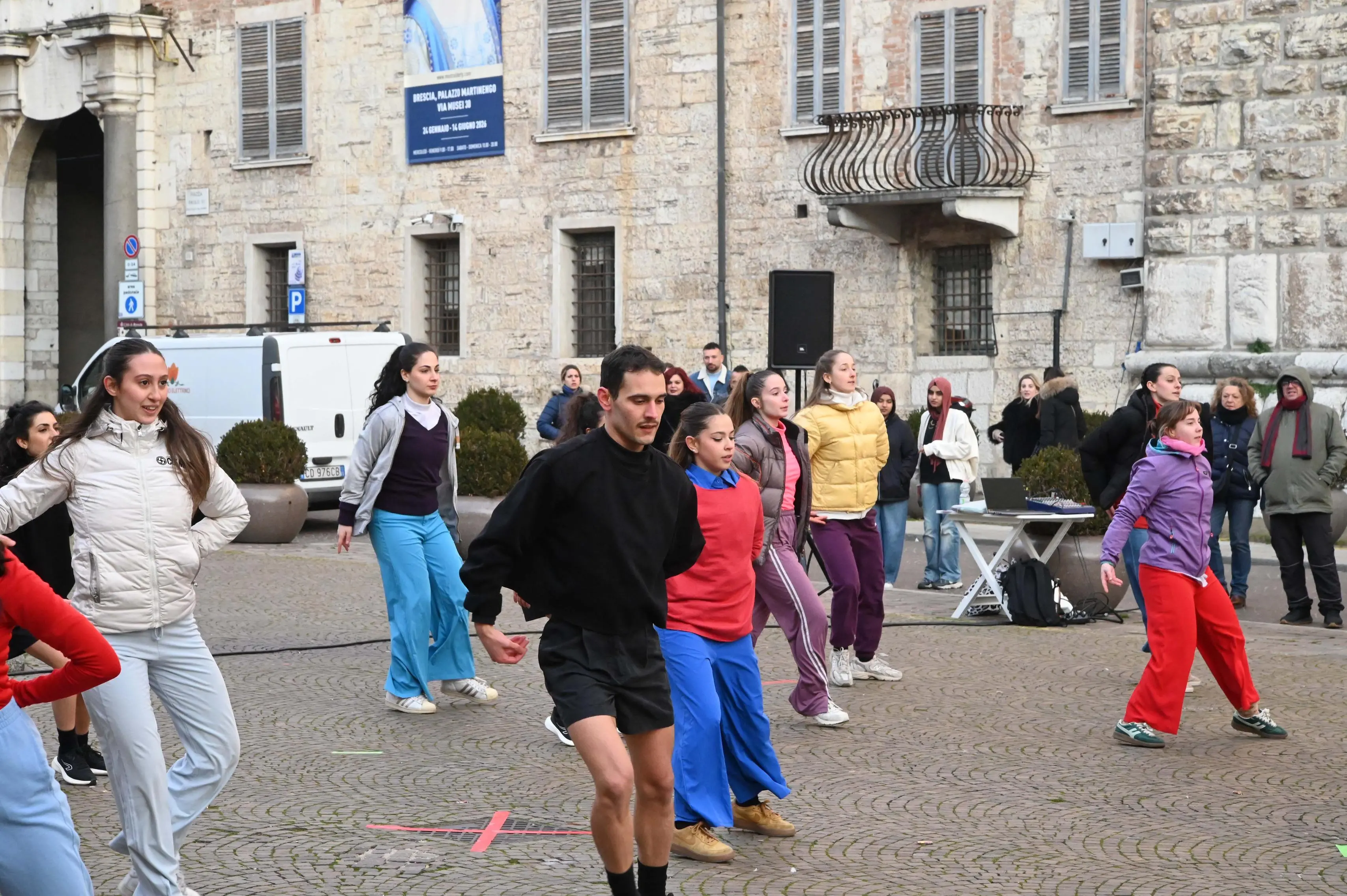 La strada winter in centro a Brescia