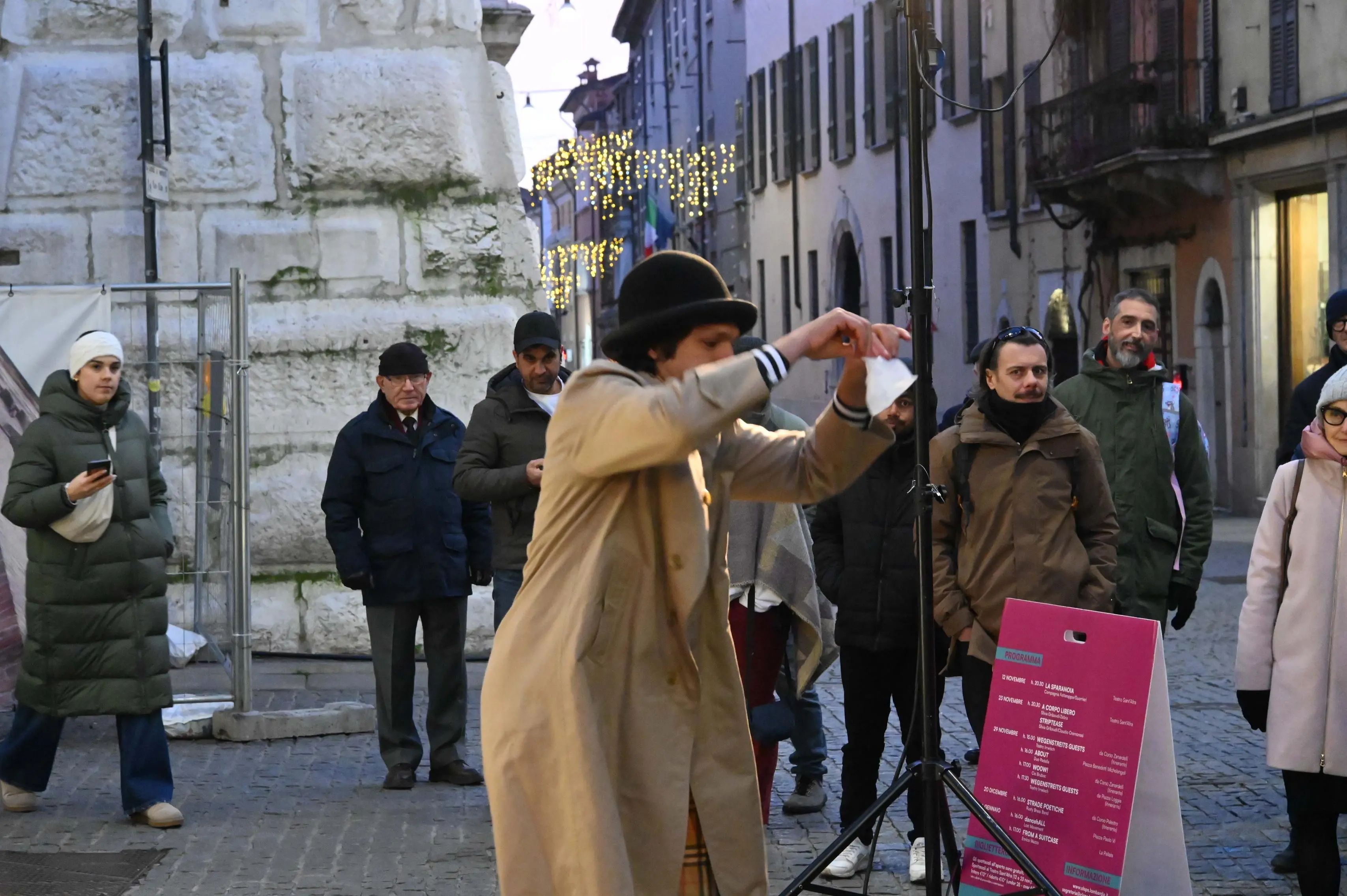 La strada winter in centro a Brescia