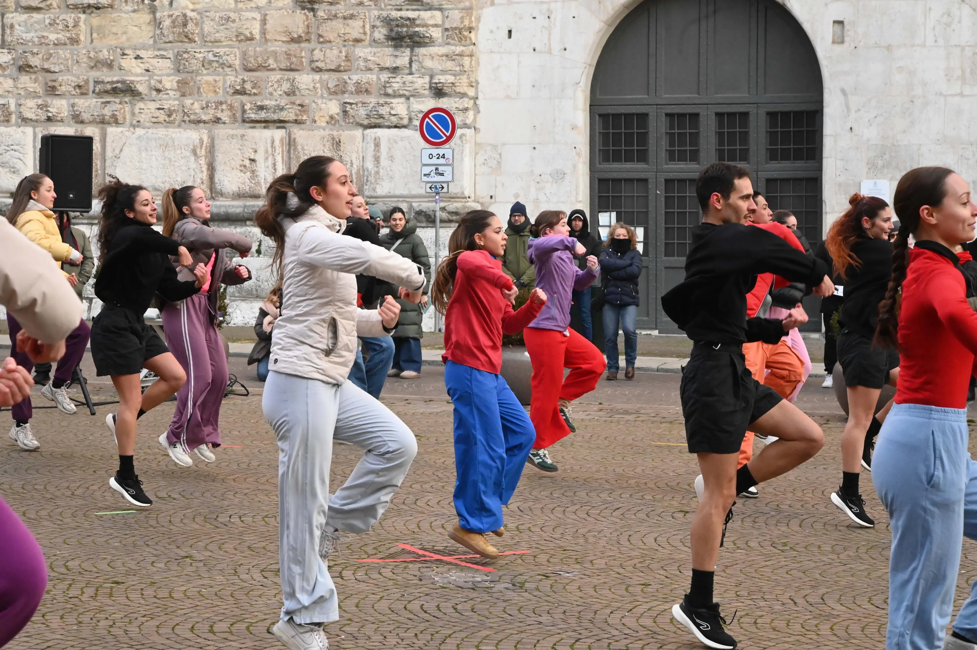 La strada winter in centro a Brescia