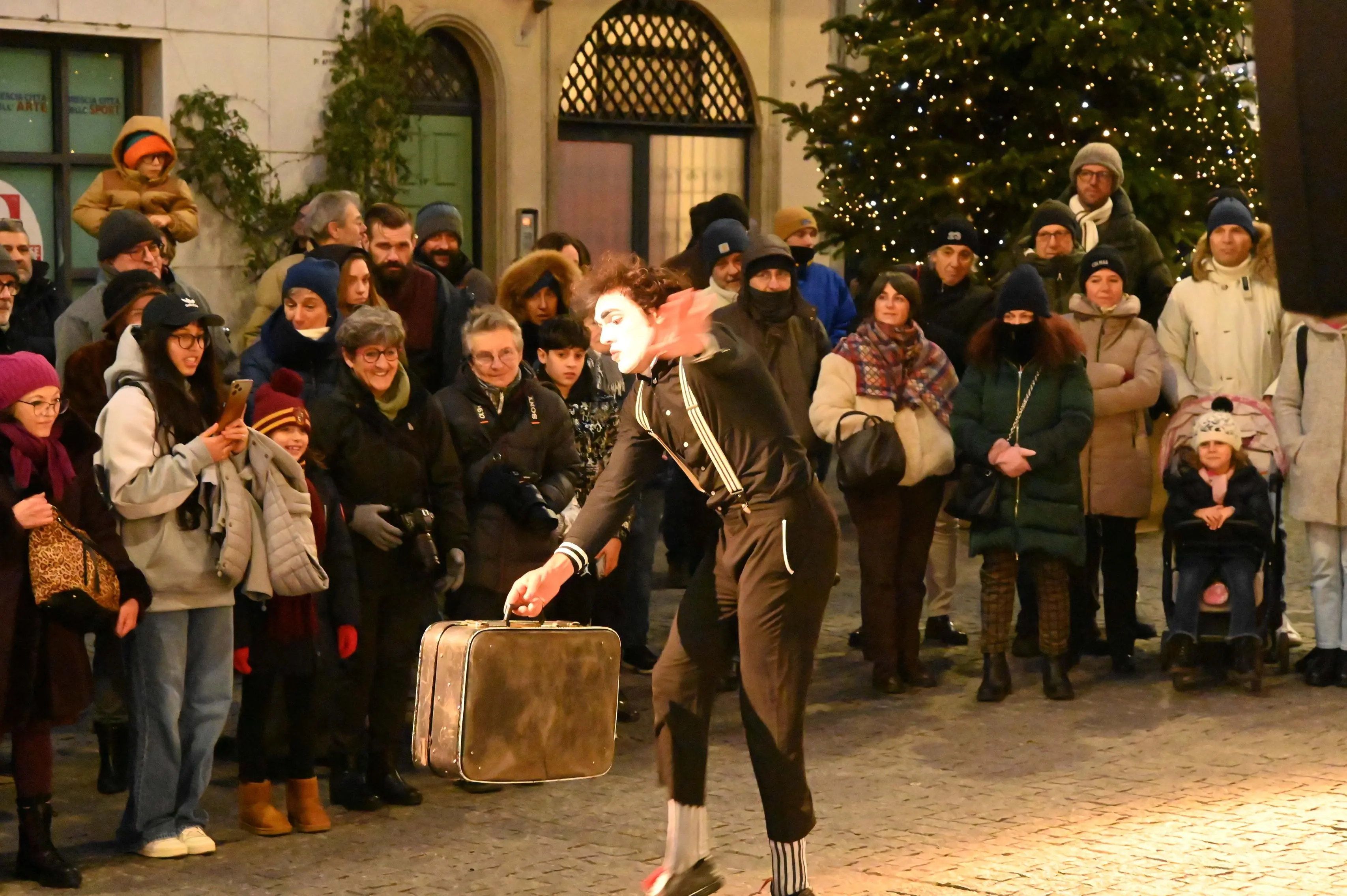 La strada winter in centro a Brescia