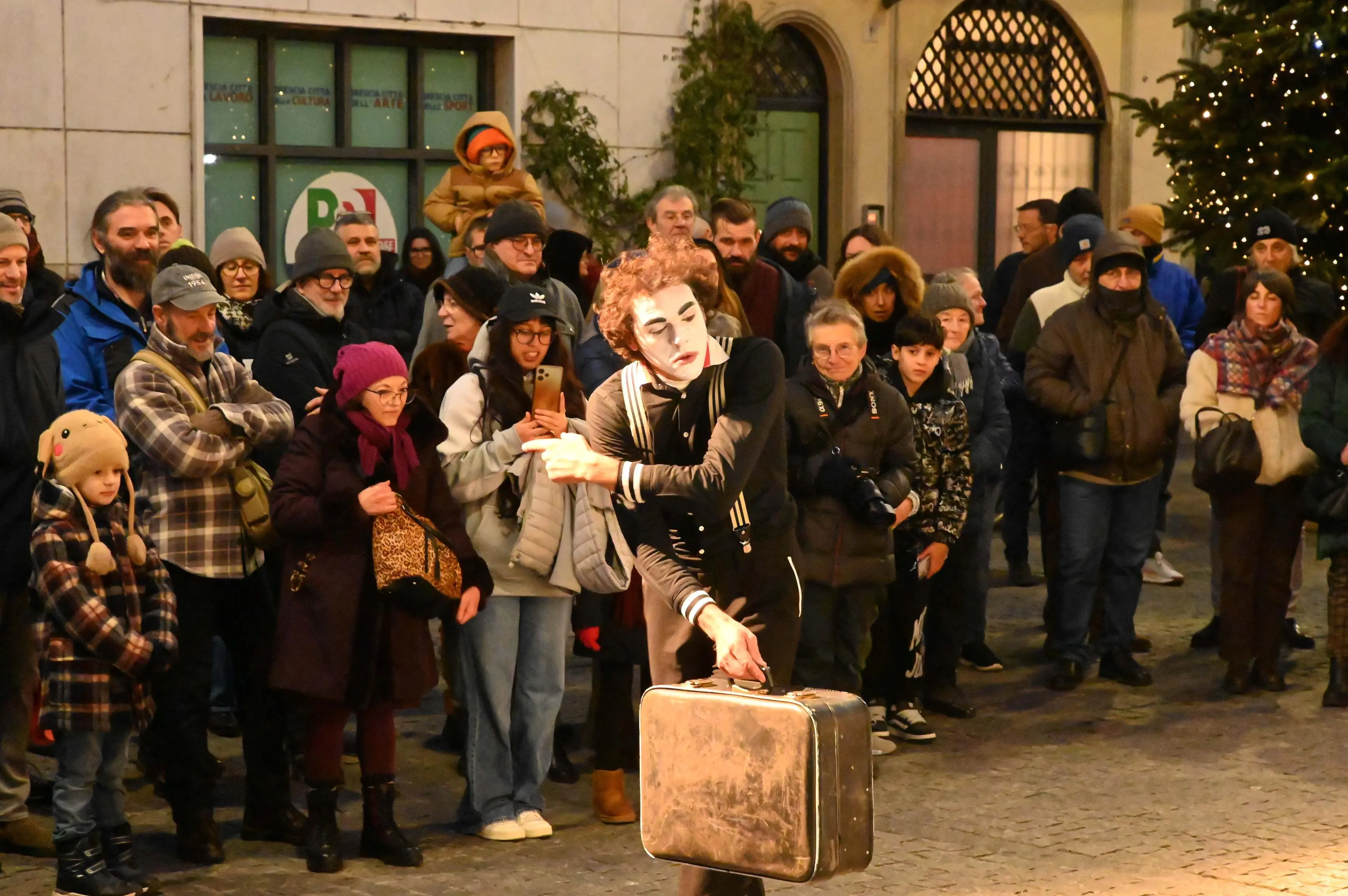 La strada winter in centro a Brescia