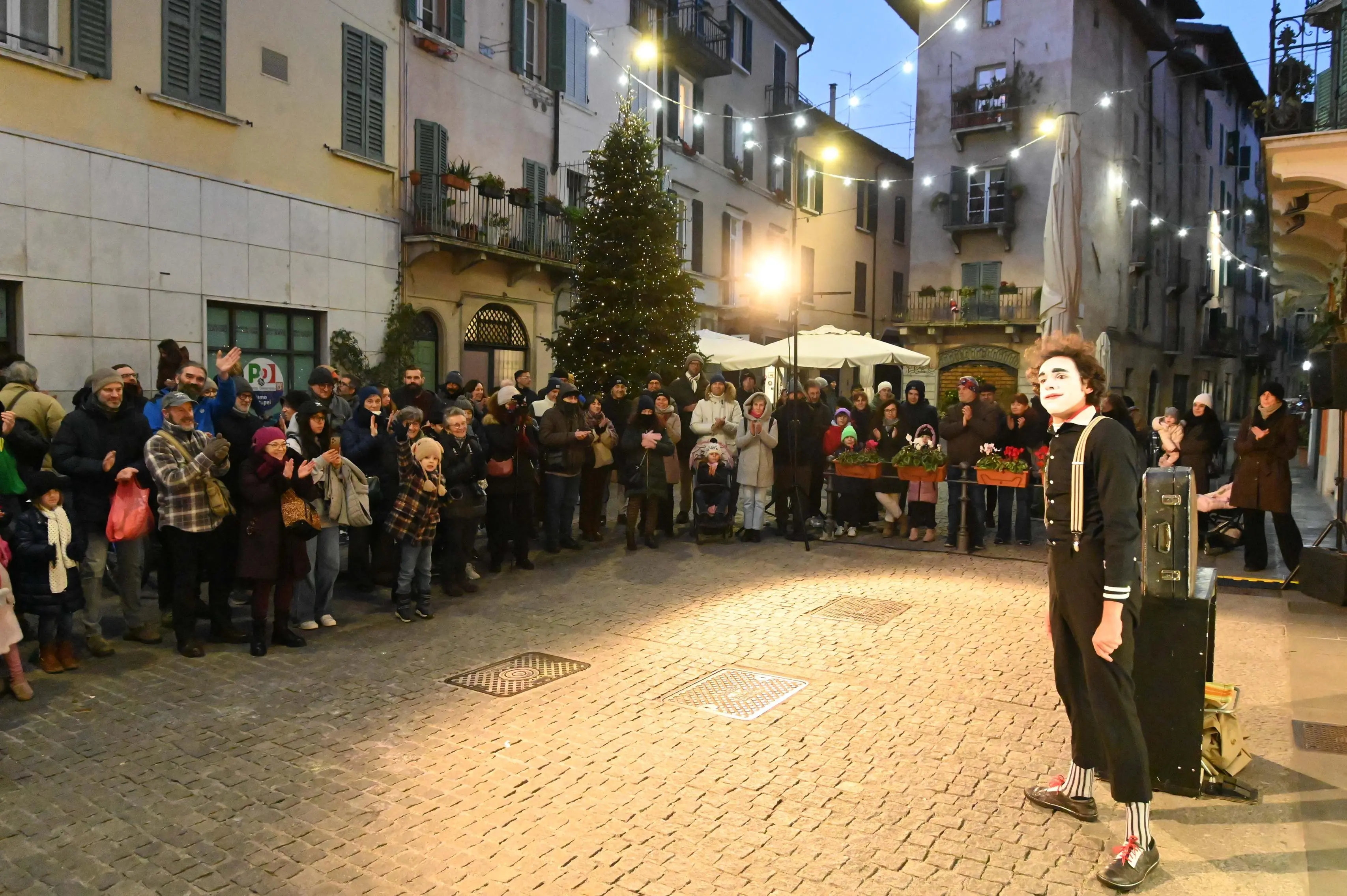 La strada winter in centro a Brescia